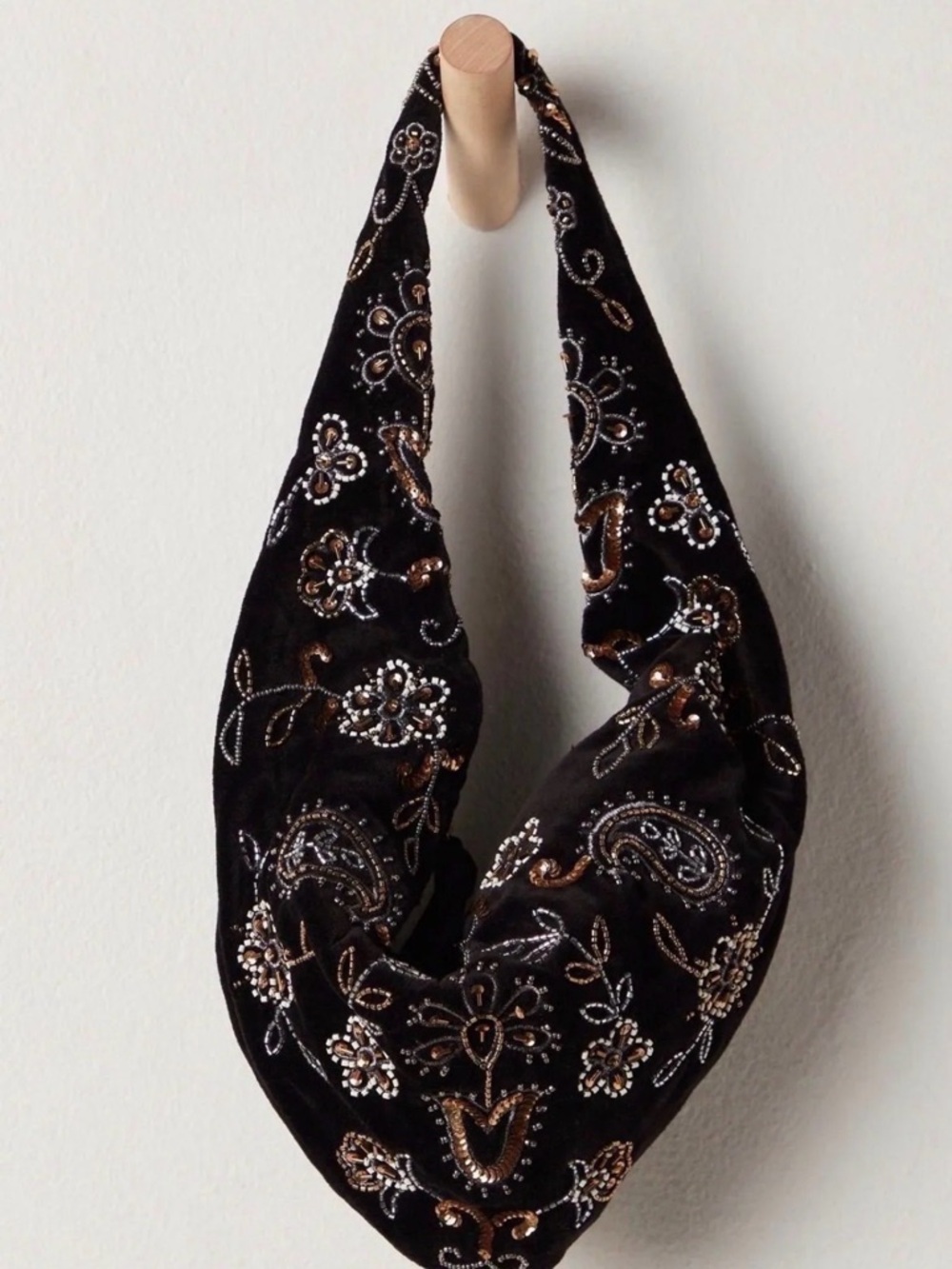 NWT Free People Nashville nights beaded bag in velvet